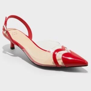 a new day Red and Transparent Slingback Heels